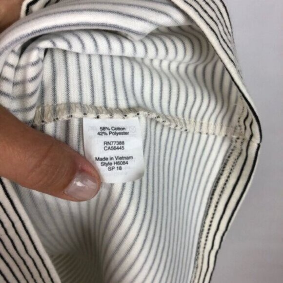 J. Crew | Women's White & Black Stripe Bell Sleeve Shift Dress Size XS - Picture 3 of 4